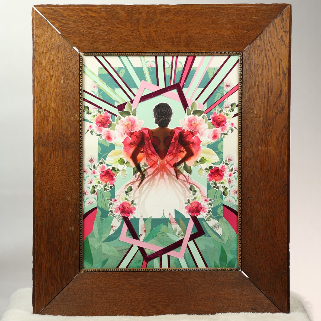 Demeter, gerahmte Papiercollage, Carmine Jako, 2021